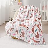 Juicy Couture Baby 40" x 50" Plush Throw, White Leopard Jungle Cozy Nursery, Crib, or Stroller Throw Blanket