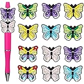 LXUEJIE 12 Pcs Butterfly Silicone Focal Beads, Butterfly Silicone Beads for Pens, Soft Durable Butterflies Decoration Focal Bead for Pen Keychain Making DIY Handicraft Gifts