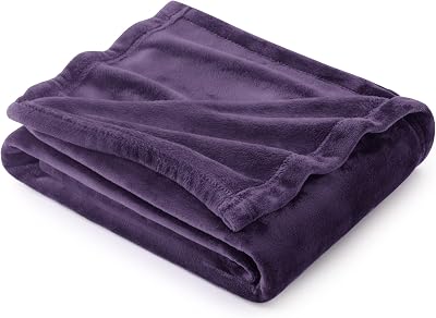 Bedsure Fleece Throw Blanket 150x200 cm Purple Microfibre