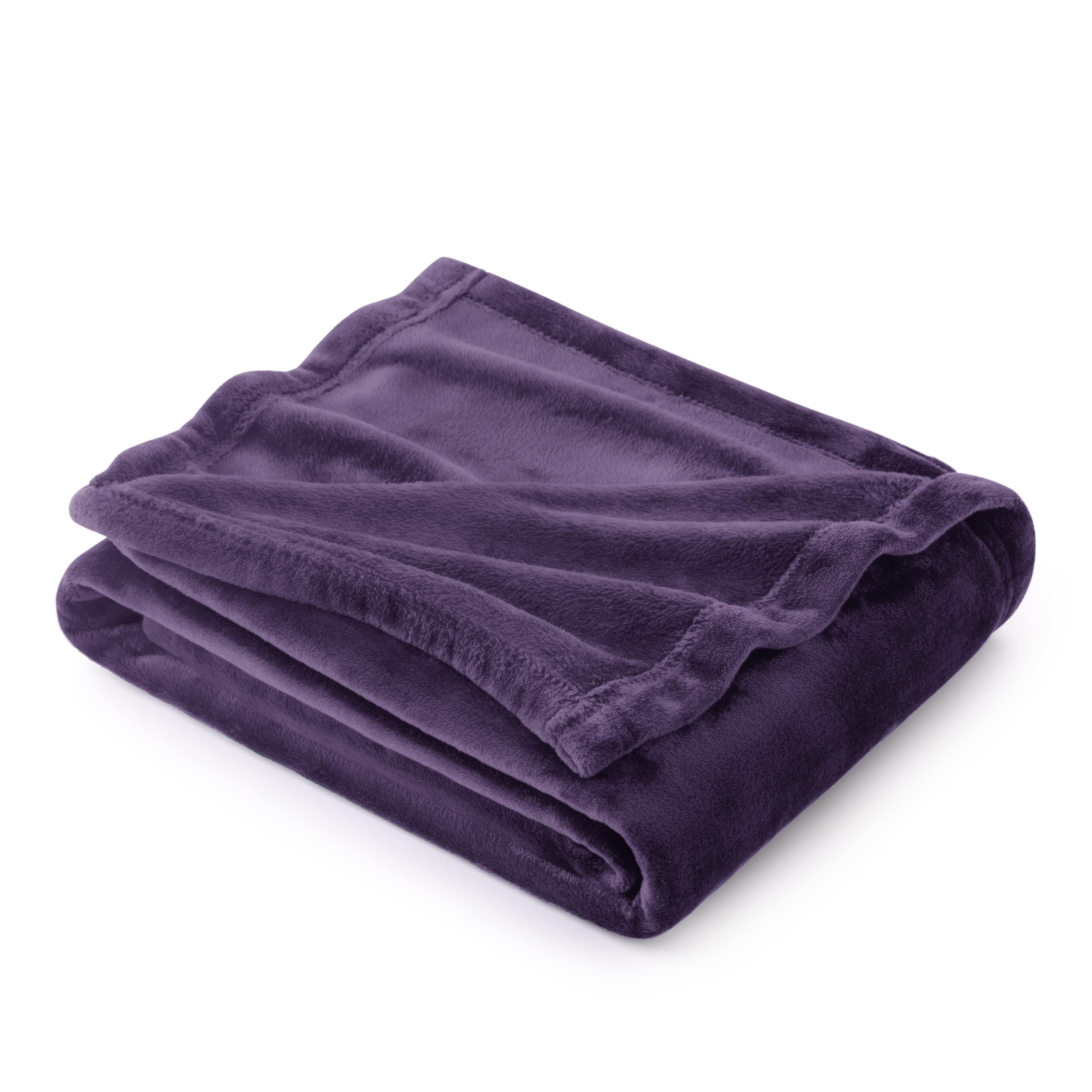Bedsure Fleece Throw Blanket for Bed - Soft Cosy Fluffy Blankets for Sofa, Warm Double Throws for Audlts, Purple, 150x200 cm