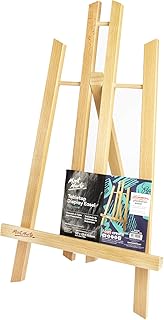 Mont Marte Kleine Tischstaffelei aus Buchenholz - Medium - Kompakte Staffelei - Ideale Holzstaffelei zum präsentieren von Leinwänden und Keilrahmen bis 40 cm - Perfekt für Veranstaltungen und Events