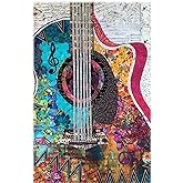 Guitar Quilt Collage Pattern by Laura Heine