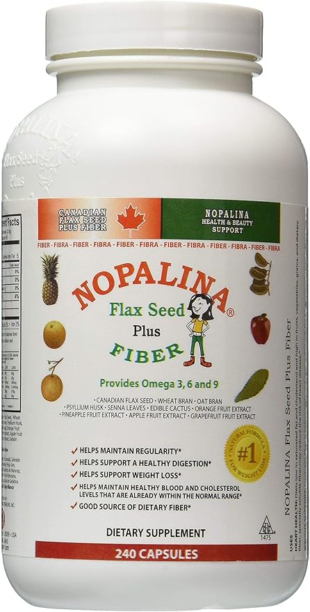 Nopalina Flax Seed Plus Capsules 240 Capsules Amazon Ca Health Personal Care
