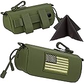 bvya Tactical Molle Sunglasses Case Anti-Shock Semi-hard Clamshell Extra Large Eyeglasses Case with Hook, Size XL