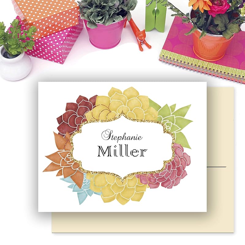 Personalized Elegant Note Cards Stationery with Envelopes