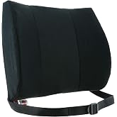 Lumbar Cushion for Office Chair, Car &amp; Lower Back Pain 13" x 14", 5", Black | Contoured lumbar cushion promotes proper posture and supports the lower back while sitting at home, work, or in the car.