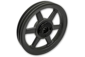 PRO-EDGE INDUSTRIAL PNEUMATICS AND CONTROLS Double Groove 9.25" Cast Iron Electric Motor " H " Pulley/Sheave, Bushing Included, for 3/8" and 1/2" Top Width 3L/A/AK/4L/4LK Section V Belt, 2 Groove (1" Shaft / 1.00 Bore, 2AK94H)