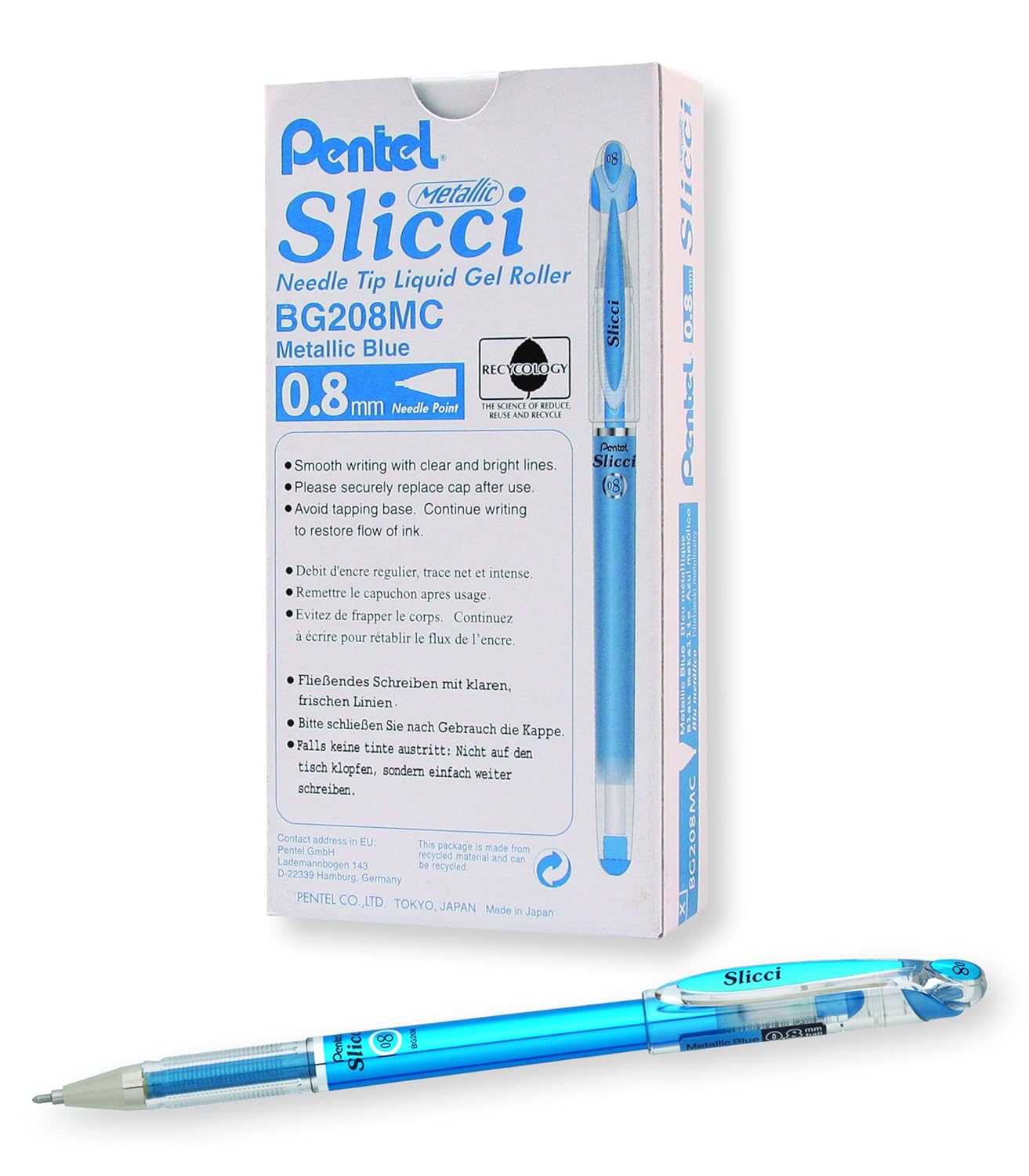 Pentel Japan Slicci 0 4mm Gel Pen Blue Ink In Box Of 12pcs Ballpoint Pens Drkingplaza Other Collectible Ballpoint