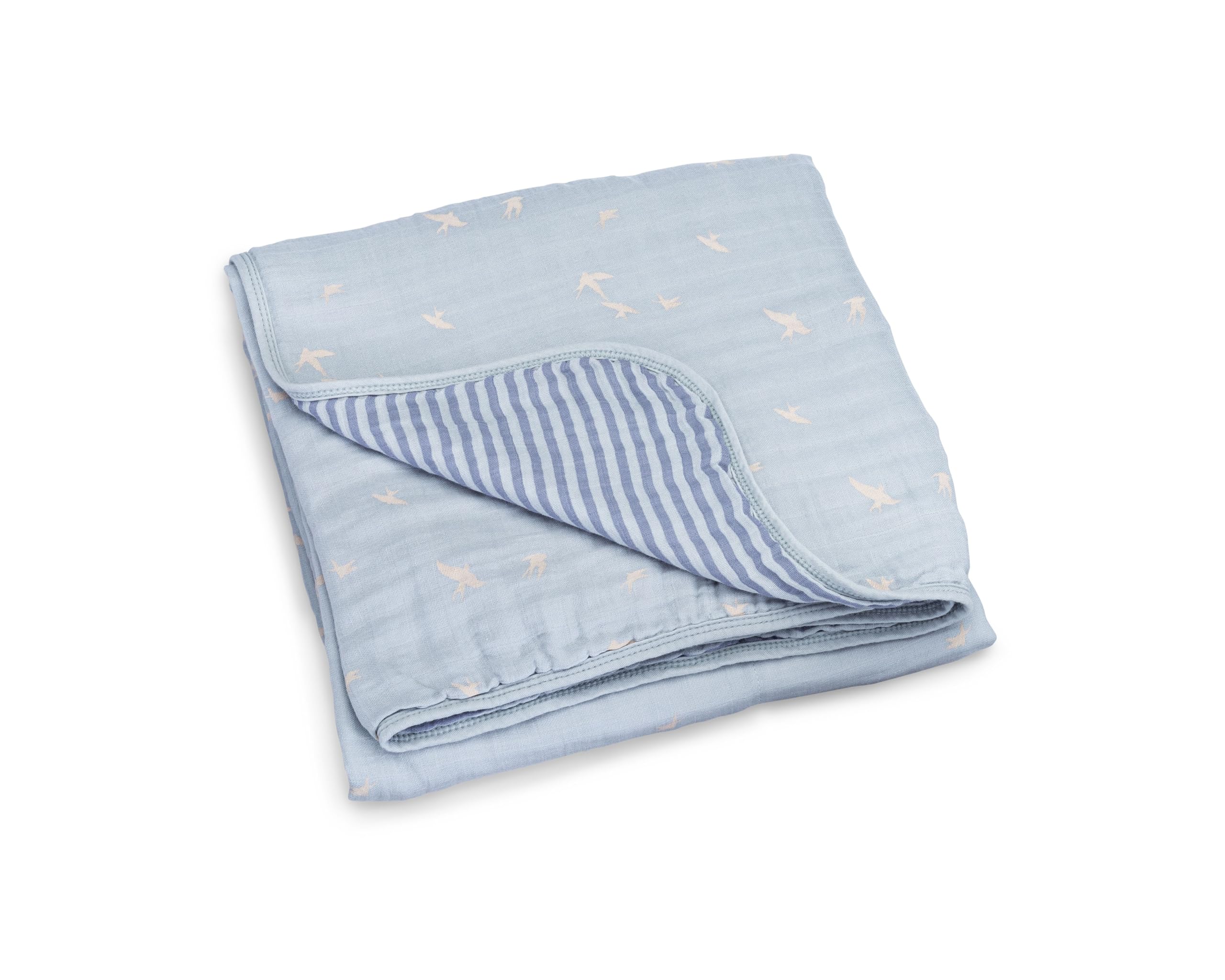 Parker Baby Muslin Blanket | 100% Soft Cotton Toddler Quilt & Baby Muslin Swaddle | Gender Neutral Design 47" x 47" Blanket Image