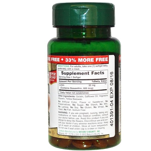 NATURE’S BOUNTY LUTEIN 20MG, 40 SOFTGELS (PACK OF 2)