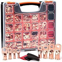 TKDMR 264 PCS Battery Cable Ends Kit,132 PCS AWG 8