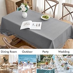MIULEE Light Grey Thick Polyester Linen Rectangle
