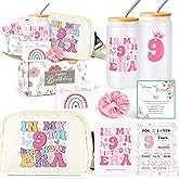 Frerdui 9 Year Old Girl Birthday Gifts, Cute Presents for 9 Year Old Girls, Tween Girl Gift Basket for 9th Daughter, Sister, Niece, Granddaughter, 6-Piece Set