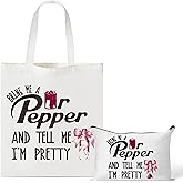 Jollaroo Drinks Canvas Bags Gift - 2Pcs Soda Drinks Lovers Tote Bag Makeup Bag, Just A Girl Who Loves Pepper Handbag Cosmetic Pouch, Supplies for Birthday Party Favors Beverage Vodka Drinkers
