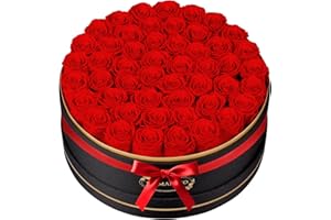 MAMAMIKO 50 Preserved Roses in a Gift Box for Her - Forever Flowers for Delivery, Eternal Rose Mothers Gifts for Mom, Wife Anniversary Birthday Gifts for Women, Red