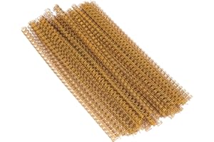 100 Pack Double Loop Wire Binding Spines, YolieraArt 1/4 Inch Spiral Binding Coils for Letter Size,Metal Bindings for Notebook Binder Machine (20 Sheet Capacity, 100P, 3:1 Pitch Twin Combs, Gold)