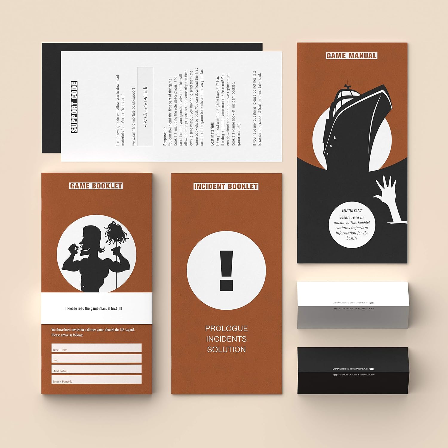 Culinario Mortale Murder Overboard - A Modern Murder Mystery Party Game for 5-7 Players, Brown, Large - Image 3