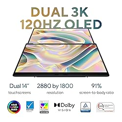 ASUS Zenbook DUO Laptop, Dual 14” OLED 3K 120Hz