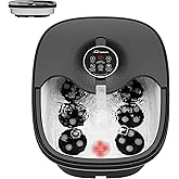 Snailax Foot Spa Bath Massager with Heat, Remote Control, Shiatsu Massage Rollers, Bubble, Temperature Control, Collapsible, Pedicure Foot Soaking Tub