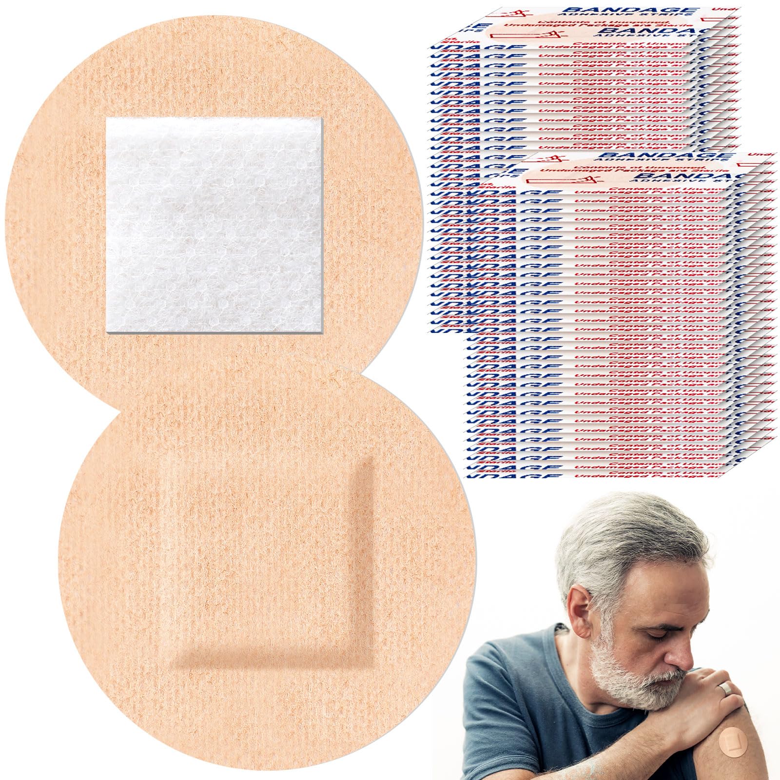 Photo 1 of Geiserailie 200pcs 7/8 Inch Round Bandages for Face Sensitive Skin Silicone Adhesive Round Bandages Sterile Hypoaller Lenic Latex Free Nonstick for Sensitive Fragile Skin Delicate Wounds