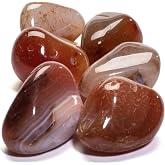 KALIFANO Tumbled Carnelian Bundle (300+ Carats) - AAA+ Jewelry Grade Reiki Crystal - Cornalina Piedras Caidas for Wicca/Healing - Information Card Included (Family Owned)