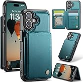 Kowauri for iPhone 17 Case, PU Leather Wallet Case for Women Men with RFID Blocking Card Holder Slot Magnetic Closure Shockproof Phone Cover for iPhone 17, Green