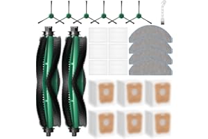 ZEEKECH 25 Pcs Replacement Parts for iRobot Roomba 104/105 Vac/ 105 Combo/ Q052 Robot Vacuum, Q0520 105 Accessories Include 2 Main Brushes, 6 Filters, 6 Dust Bags, 6 Side Brushes, 4 Mop Pads, 1 Clean Brush