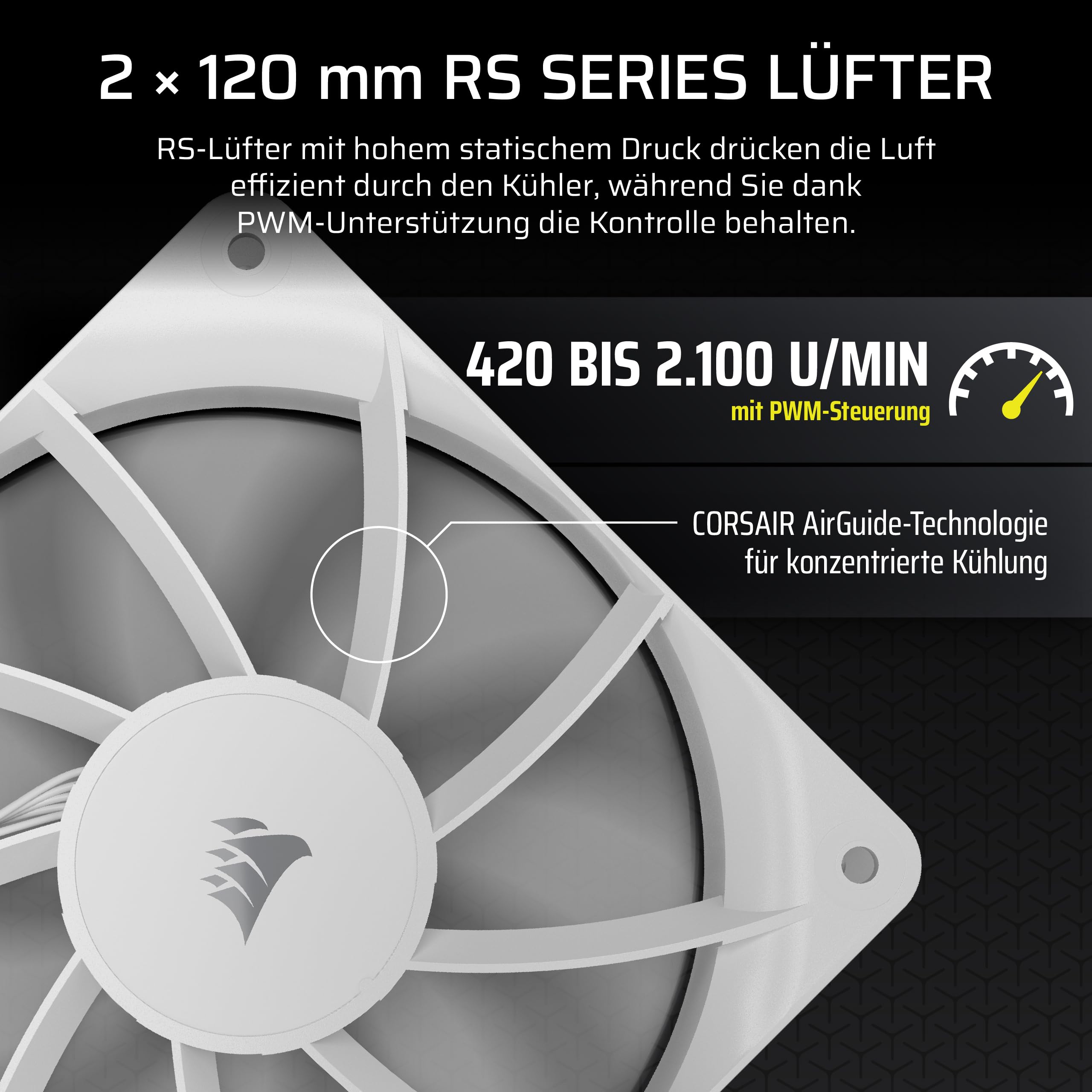 CORSAIR Nautilus 240 RS LCD Flüssig-CPU-Kühler – 2,1-Zoll-IPS LCD-Bildschirm, 240mm AIO, Einfache Daisy-Chain-Verbindungen, Intel LGA 1851/1700, AMD AM5/AM4 – Enthält 2X RS120-Lüfter – Weiß 5