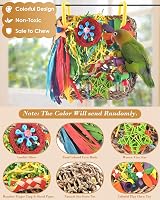 ERKOON Cockatiel Toys Foraging Wall Hanging Bird Toy Seagrass Shredding view 3