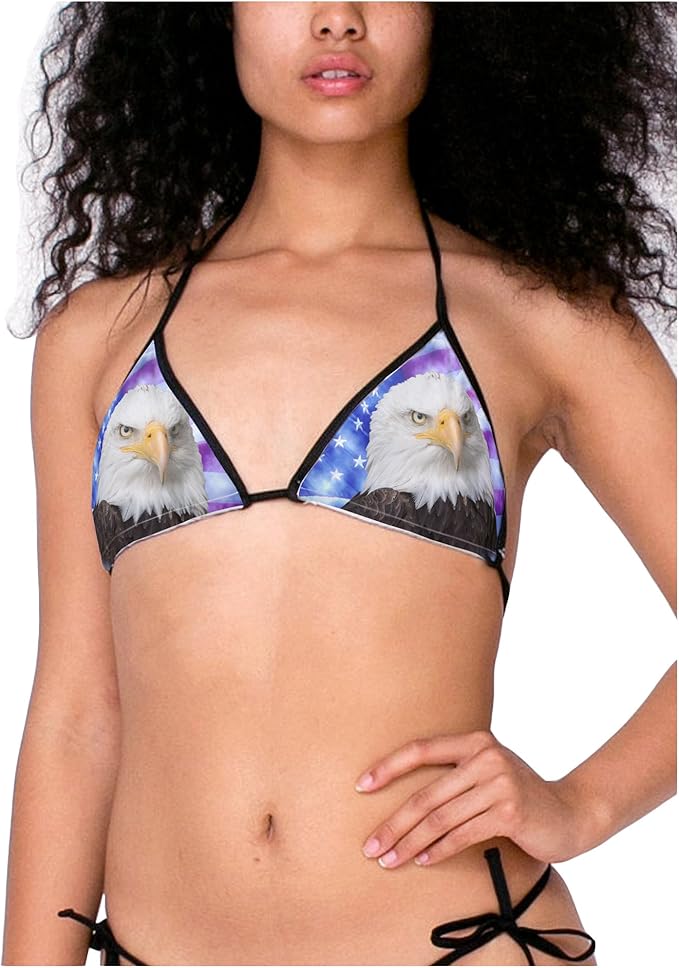 eagle print grey bikini