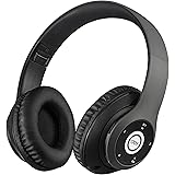 iJoy Bluetooth Headphones Over Ear, Wireless and Wired Foldable Headset Built-in Microphone, FM, Micro SD Card Slot - (Stealt