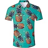 ALISISTER Men's Hawaiian Shirt Button Down Short Sleeve Shirts Funny Novelty Holiday Tops