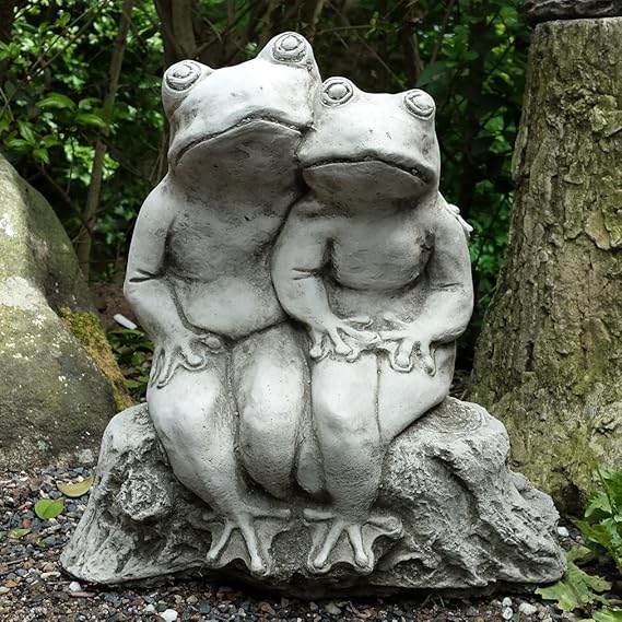 Garden Ornaments by Onefold AN1 Bud Frog Stone Garden Ornament, Grey