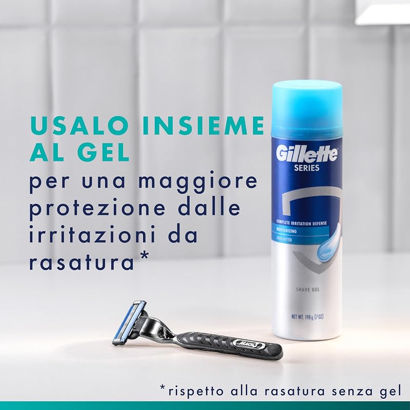 Mach 3 Rasoio Barba Manuale, 6 Lamette Uomo, Multicolore — foto 5 di 7