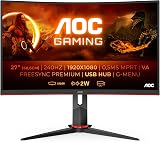 AOC C27G2ZU 27 inch FHD 240Hz Curved Gaming Monitor VA AMD FreeSync Height view 2