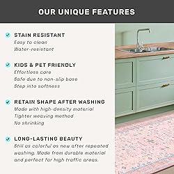 Pink Rugs for Bedroom Girls, 5x7 Washable Area Rug