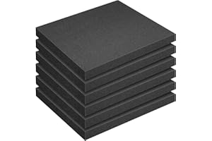 6 Pcs Polyurethane Foam Sheet- 16 x 12 x 1.5 Inch Cuttable Foam Inserts for Cases- Packing Foam Pads for Toolbox Camera Stora