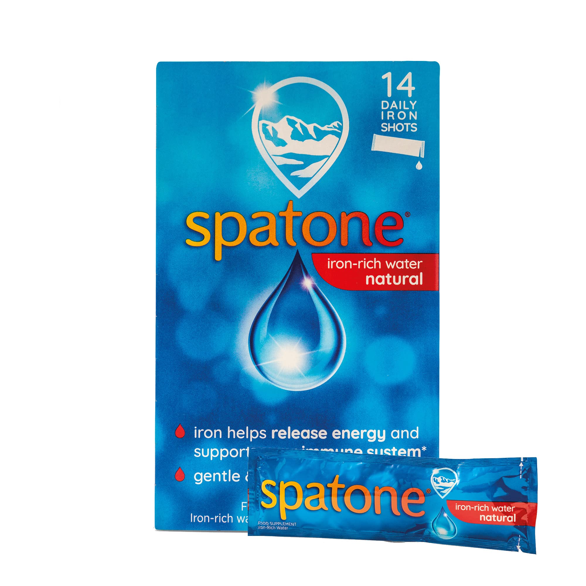 Spatone 100% Natural Iron Supplement (14 Sachets), Daily Convenient Liquid Iron Sachets, Nothing Artificial, Better Absorption than Tablets, Less Side Effects, Original Flavour — image 1