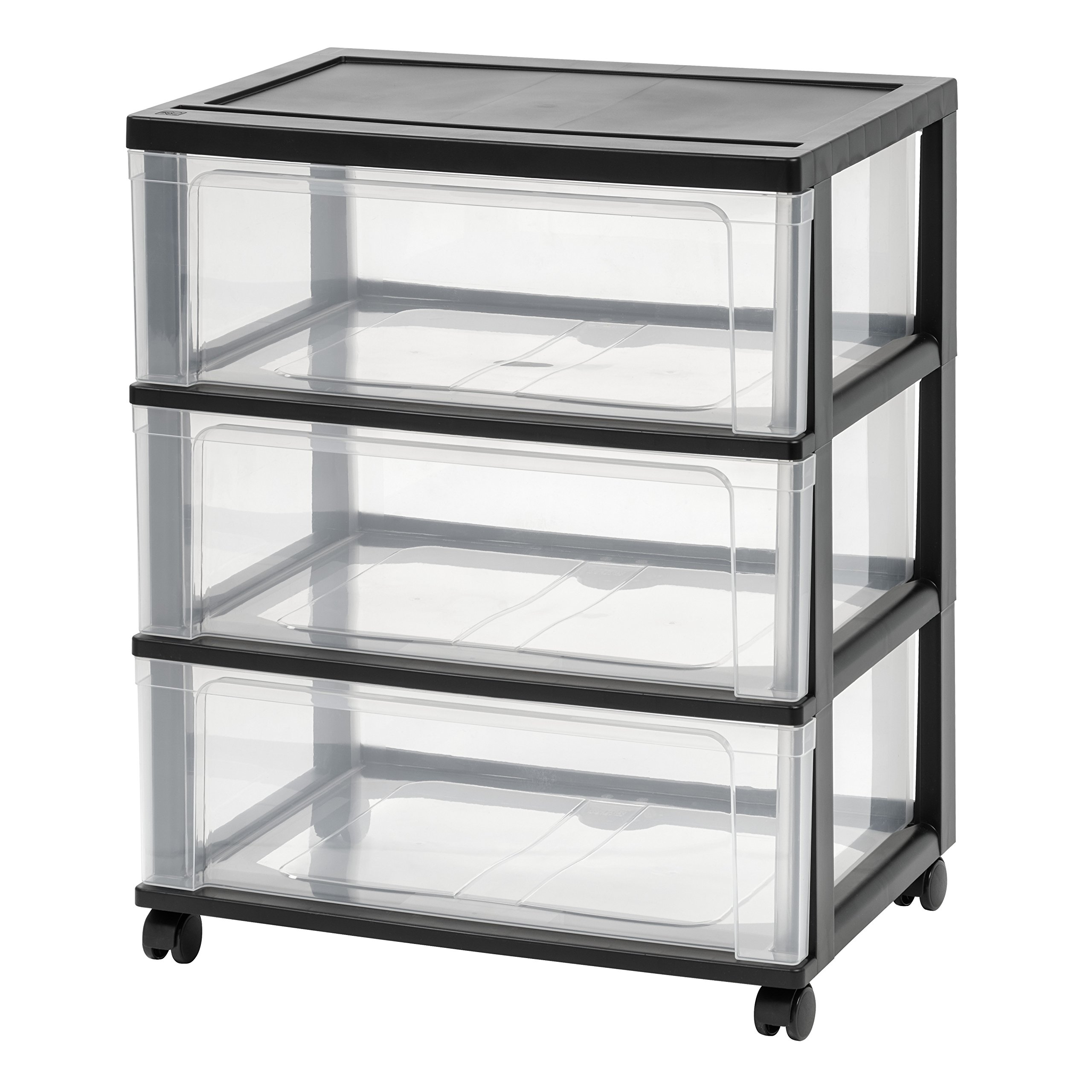 Photo 1 of ****FINAL SALE. NO RETURN!!! VIEW NOTES****
IRIS USA Plastic Drawer Storage Organizer Rolling Cart, with Wheels Casters, 3-Drawers, for Art Craft Supplies Bathroom Dorm Bedroom Laundry Room, Wide, Black