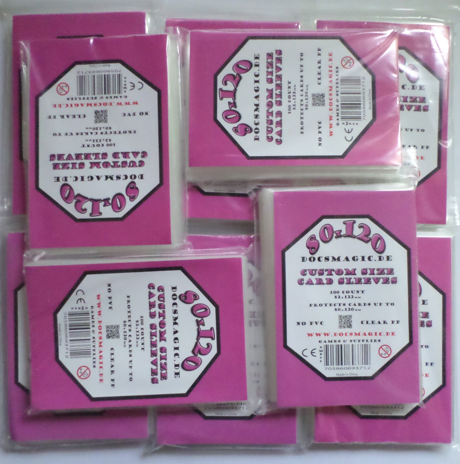 docsmagic.de 1.000 Magnum Board Game Sleeves - 80 x 120-10 Packs - 82 x 122