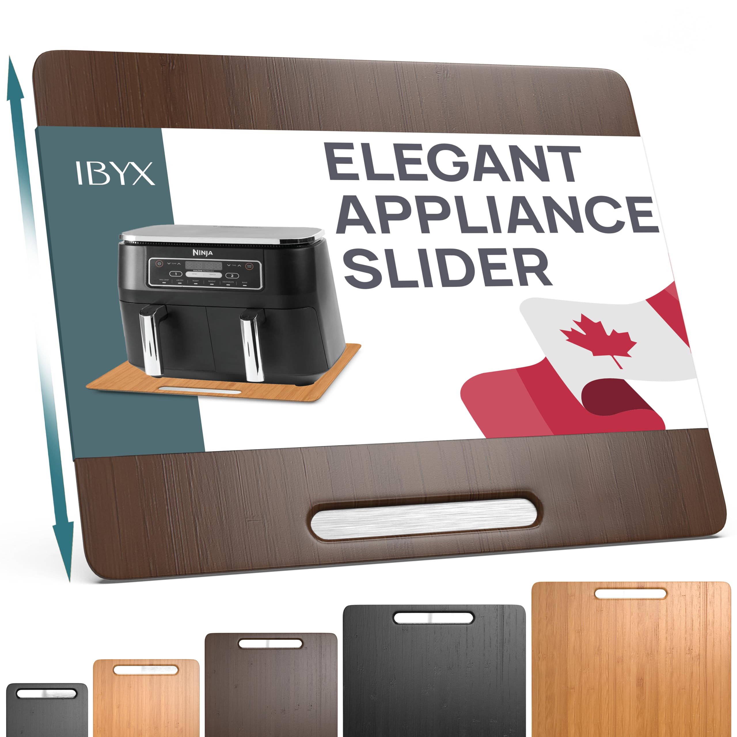 Photo 1 of Ibyx Elegant Sliding Tray for Your Coffee Maker & Heavy Kitchen Appliances - Sturdy, Slides Easily from Under The Cabinet (Brown, 16" W x 13" D)