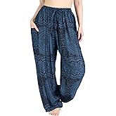 Lannaclothesdesign Harem Pants Women – Boho Elephant Pants High-Waisted Hippie Clothes with Pockets for Yoga