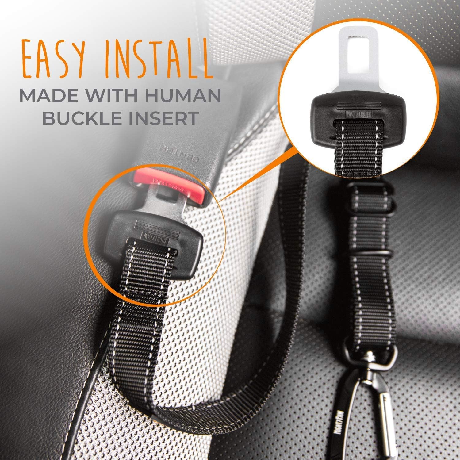 Mighty Paw Dog Car Seat Belt, Black42, xx - Image 3