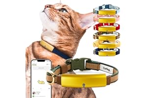 Catlog Health Tracker for Cats - Smart Cat Collar with Safety Breakaway Buckle for Indoor Cats, Wellness Alerts, Real-time Monitoring (Forest, L)
