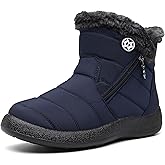 Hsyooes Womens Warm Fur Lined Winter Snow Boots Waterproof Ankle Boots Outdoor Booties Comfortable Shoes for Women