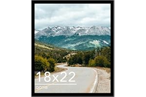 QOTIB Wood 18x22 Picture Frame Black for Wall Hanging, 18 x 22 Frame Photo Frame for Wall Horizontally or Vertically, Black, 1 Pack