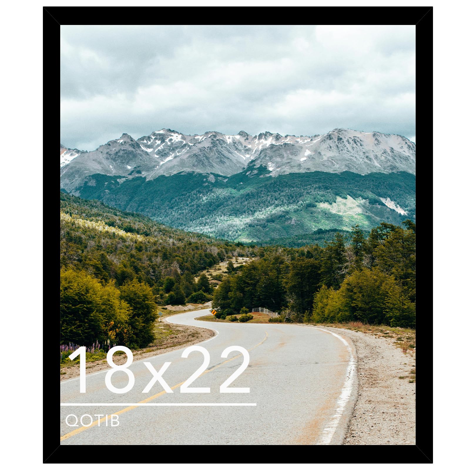 QOTIB Wood 18x22 Picture Frame Black for Wall