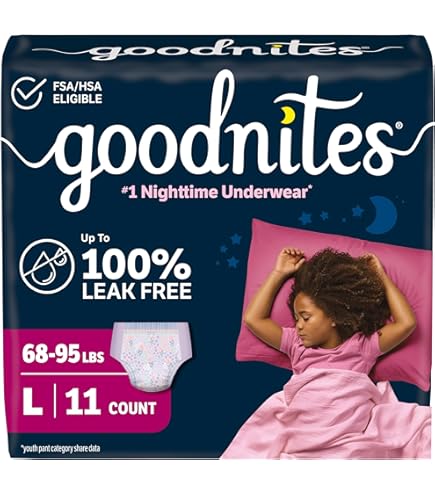Amazon.com: Goodnites Boys' Nighttime Bedwetting Underwear, Size