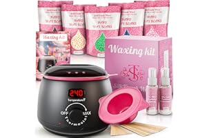 SILKTOUCH WAX Hair Removal Wax kit, Hot Wax Warmer Pot for Face/Body/Leg/Bikini/Brazilian Wax, Waxing Kit for Hair Removal for Women (Size L)