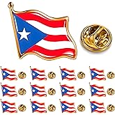 12/25/50 pcs Small metal Puerto Rican Flag lapel pin waving Puerto Rico flag pins for women men Suit jacket backpack hat bulk